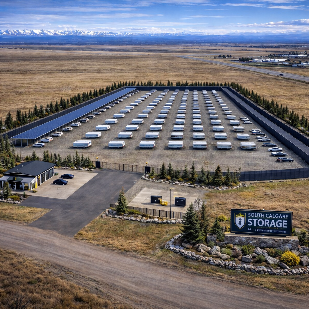 overhead shot of south calgary storage facilities